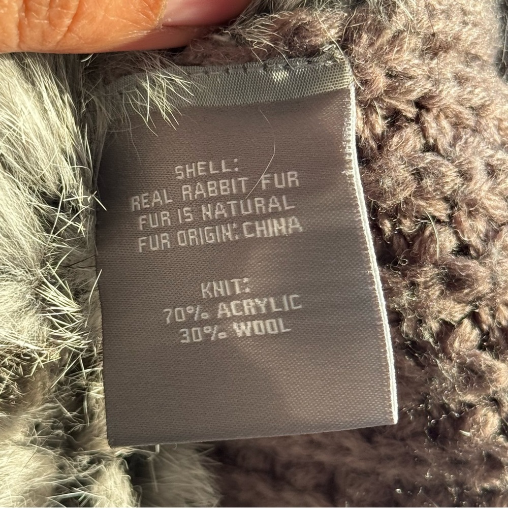 Genuine rabbit fur and wool vest size S - Picture 8 of 9